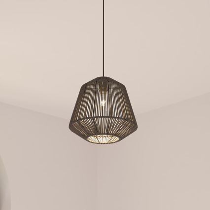 Atmosphera - Hängeleuchte JILY 1xE27/40W/230V Jute schwarz