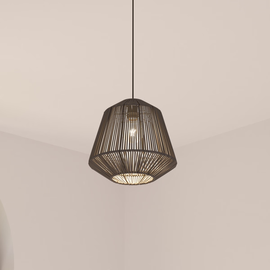 Atmosphera - Hängeleuchte JILY 1xE27/40W/230V Jute schwarz