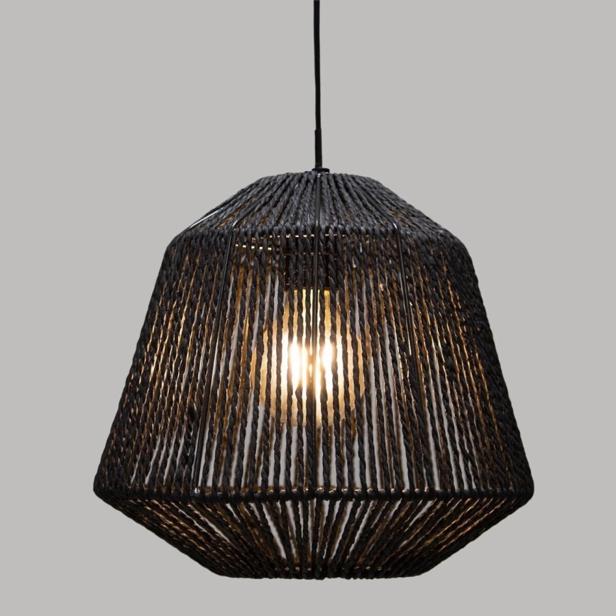 Atmosphera - Hängeleuchte JILY 1xE27/40W/230V Jute schwarz