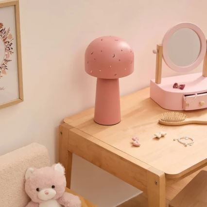 Atmosphera - Kindertischleuchte STARRY MUSHROOM 1xE14/25W/230V rosa