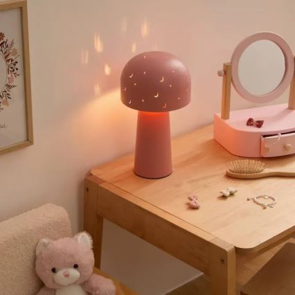 Atmosphera - Kindertischleuchte STARRY MUSHROOM 1xE14/25W/230V rosa