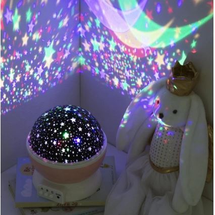 Atmosphera - LED-Kinderprojektor 3xAA rosa