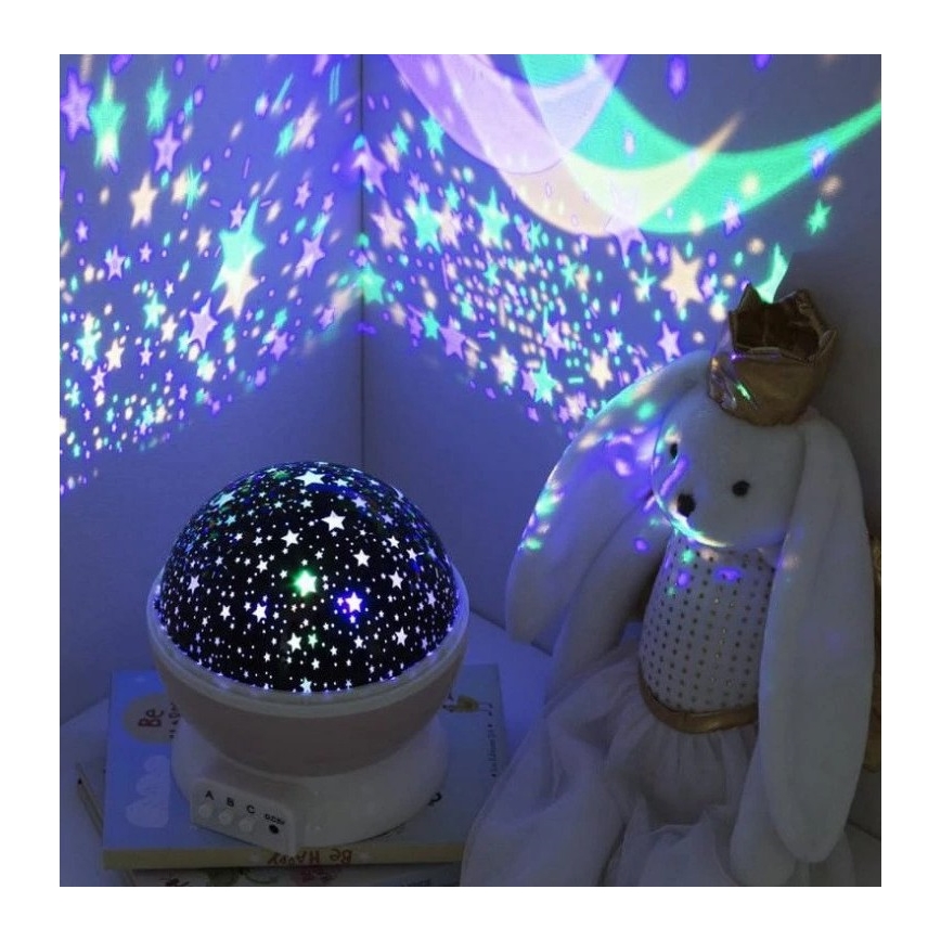 Atmosphera - LED-Kinderprojektor 3xAA rosa