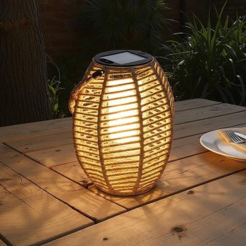 Atmosphera - LED-Solarlaterne GINA LED/1,2V 800 mAh IP44 Jute