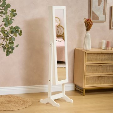 Atmosphera - Standspiegel mit integrierter Schmuckschatulle KRISTIN 146,8x37 cm weiß