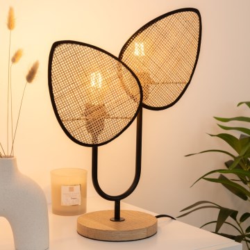 Atmosphera - Tischlampe OLME 2xE27/40W/230V Rattan