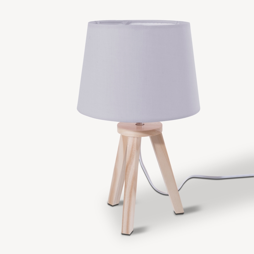 Atmosphera - Tischlampe TRIPOD 1xE14/40W/230V Kiefer/Grau