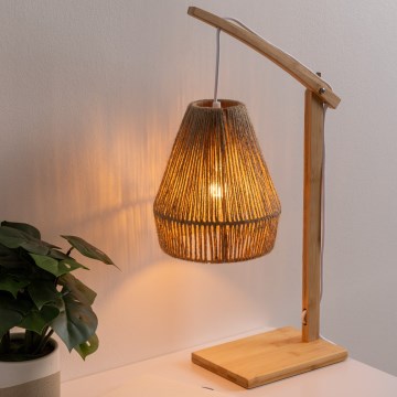 Atmosphera - Tischleuchte KARLA 1xE27/40W/230V Bambus