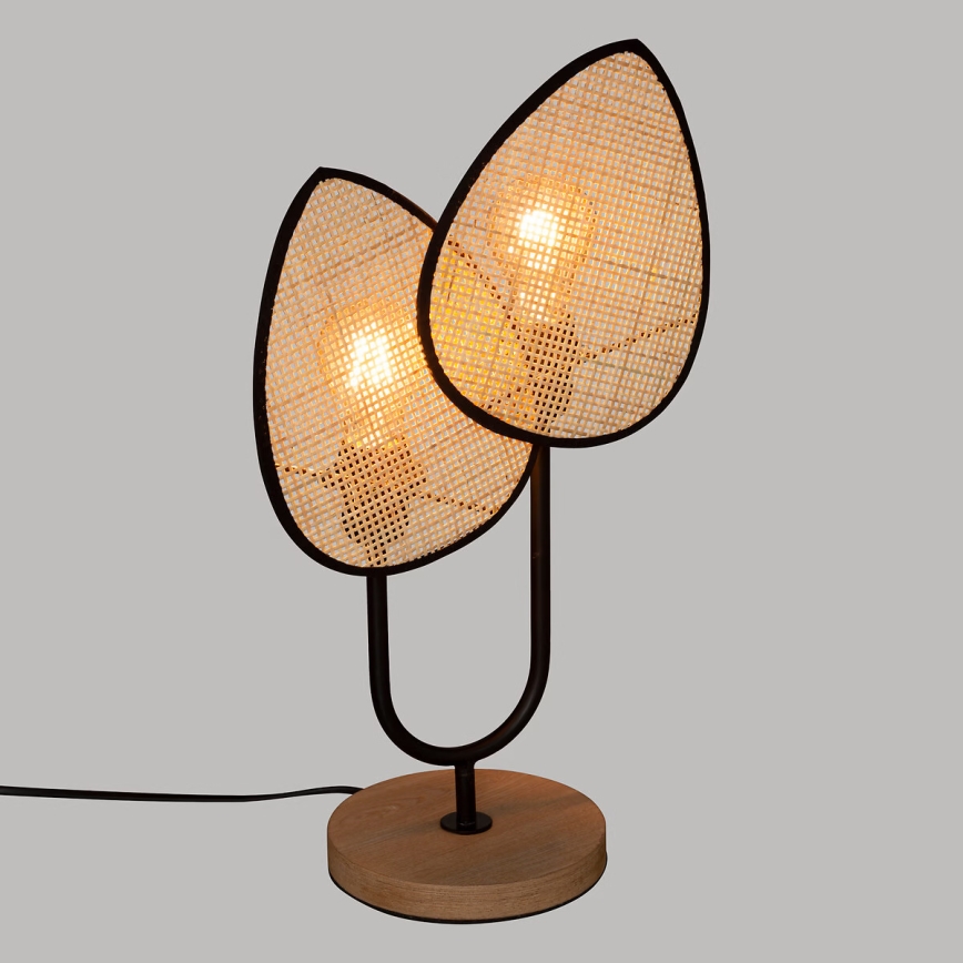 Atmosphera - Tischleuchte OLME 1xE27/40W/230V Rattan