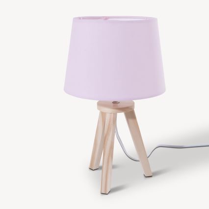 Atmosphera - Tischleuchte TRIPOD 1xE14/40W/230V Kiefer/rosa
