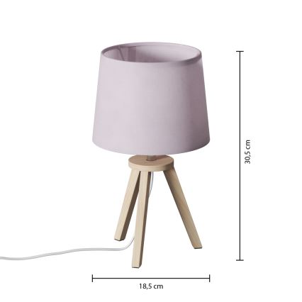 Atmosphera - Tischleuchte TRIPOD 1xE14/40W/230V Kiefer/rosa