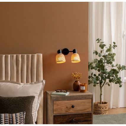 Atmosphera - Wandleuchte LIO 2xE27/25W/230V Bambus