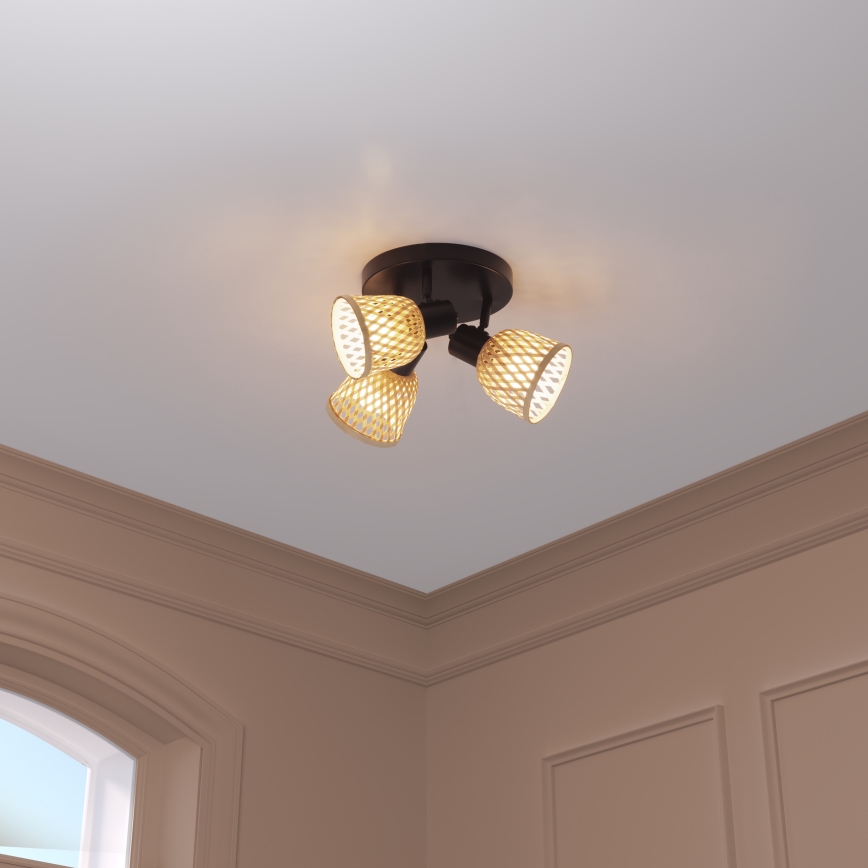 Atmosphera - Wandleuchte LIO 3xE27/25W/230V Bambus