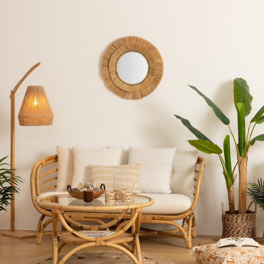 Atmosphera - Wandspiegel ALBA Ø 57 cm Raphia