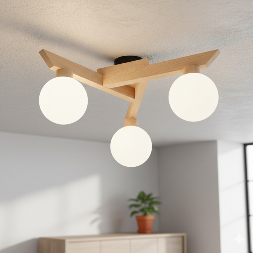 Aufbau-Deckenleuchte ANTONIO 3xG9/5W/230V Eiche/Weiß