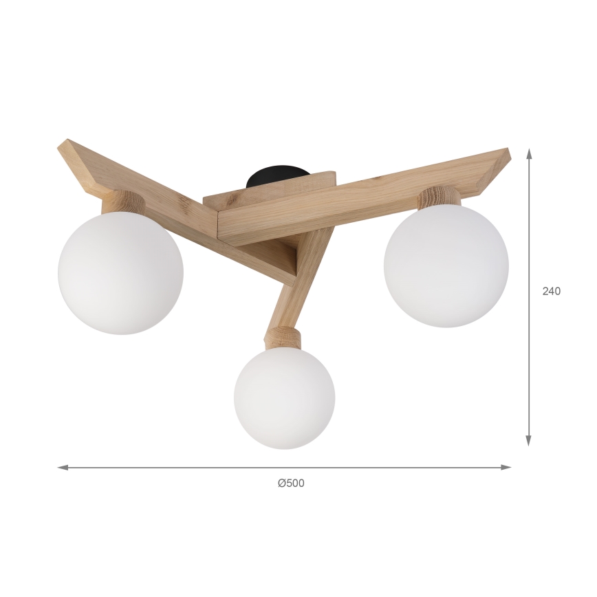 Aufbau-Deckenleuchte ANTONIO 3xG9/5W/230V Eiche/Weiß