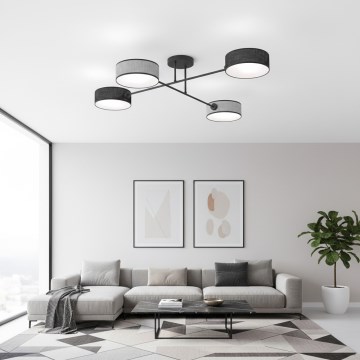 Aufbau-Deckenleuchte MAGA 4xE14/10W/230V schwarz/grau