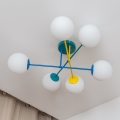 Aufbau-Deckenleuchte MOON 6xE27/15W/230V türkis/gelb/blau