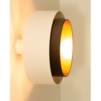 Aufbau-Deckenleuchte NATIA 1xE27/60W/230V Ø 45 cm weiß/braun