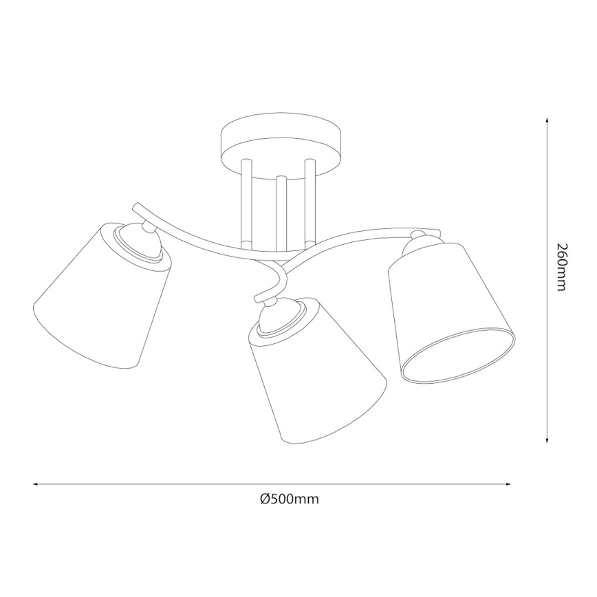 Aufbau-Deckenleuchte PAFOS 3xE27/15W/230V schwarz