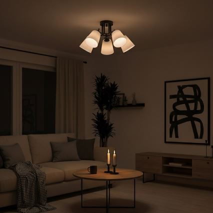 Aufbau-Deckenleuchte PAFOS 5xE27/15W/230V schwarz