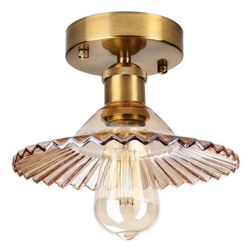 Aufbau-Deckenleuchte TRISH 1x E27/15W/230V, Gold/Rauchbeige
