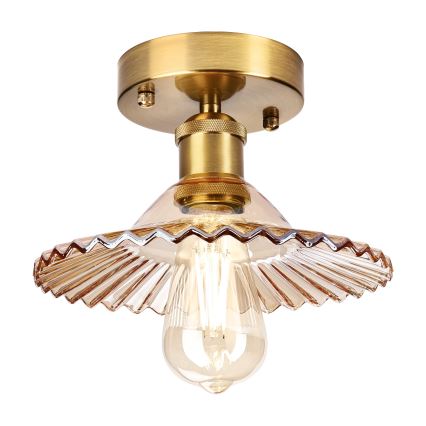 Aufbau-Deckenleuchte TRISH 1x E27/15W/230V, Gold/Rauchbeige