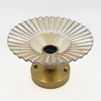 Aufbau-Deckenleuchte TRISH 1x E27/15W/230V, Gold/Rauchbeige