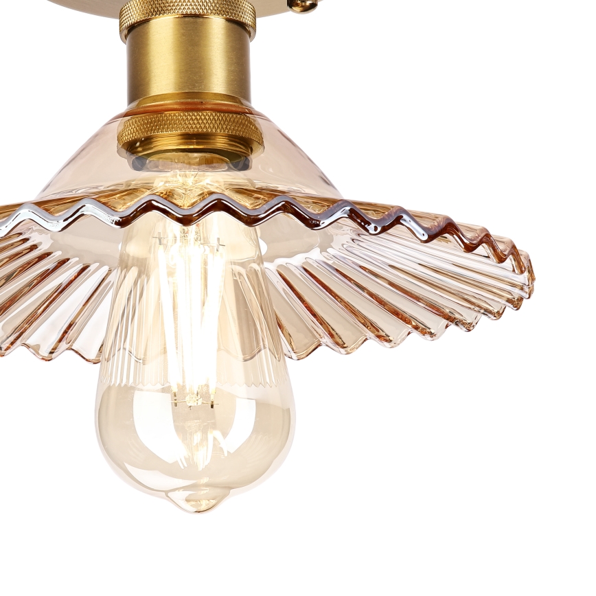Aufbau-Deckenleuchte TRISH 1x E27/15W/230V, Gold/Rauchbeige