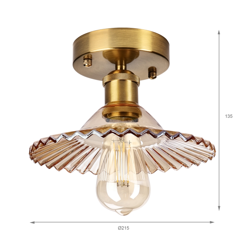 Aufbau-Deckenleuchte TRISH 1x E27/15W/230V, Gold/Rauchbeige