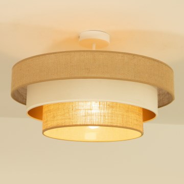 Aufbau-Deckenleuchte WENTA 1xE27/60W/230V, Ø 50 cm, Jute/Beige