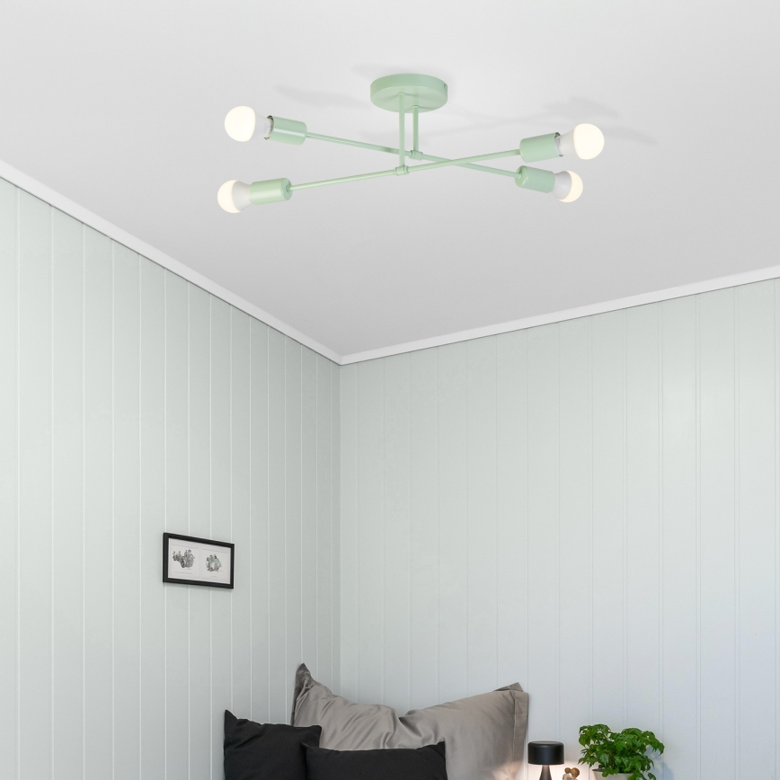 Aufbau-Kronleuchter CAMBRIDGE 4xE27/15W/230V grün