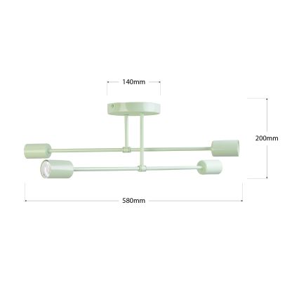 Aufbau-Kronleuchter CAMBRIDGE 4xE27/15W/230V grün