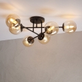 Aufbau-Kronleuchter MALENA 6xE14/5W/230V braun/rauchbeige