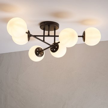 Aufbau-Kronleuchter MALENA 6xE14/5W/230V braun/weiß
