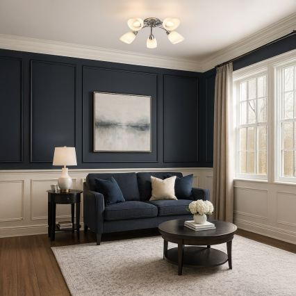 Aufbau-Kronleuchter PORTOS 5xE14/10W/230V glänzender Chrom