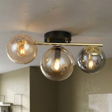 Aufbauleuchte AURIS 3xE14/15W/230V gold/rauchschwarz/beige
