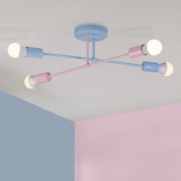 Aufbauleuchte CAMBRIDGE 4xE27/15W/230V blau/rosa