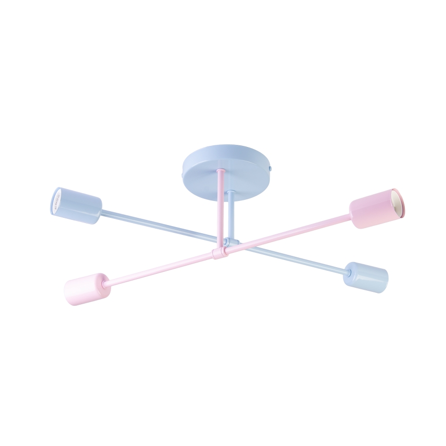 Aufbauleuchte CAMBRIDGE 4xE27/15W/230V blau/rosa