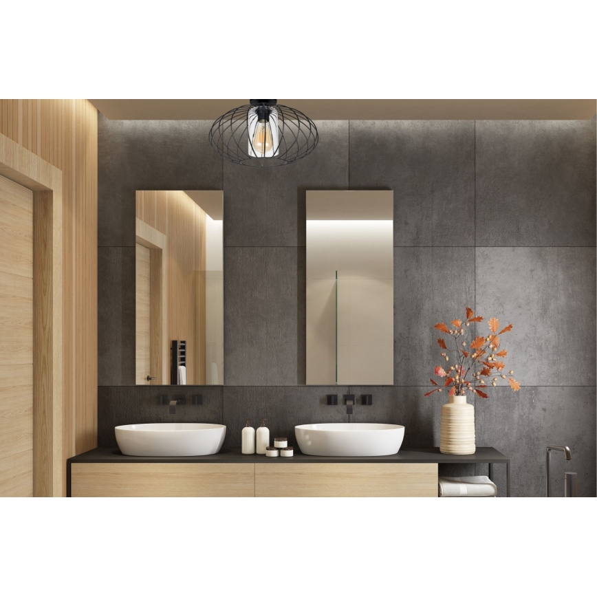 Aufbauleuchte CORRINI 1xE27/60W/230V d 34 cm schwarz/klar
