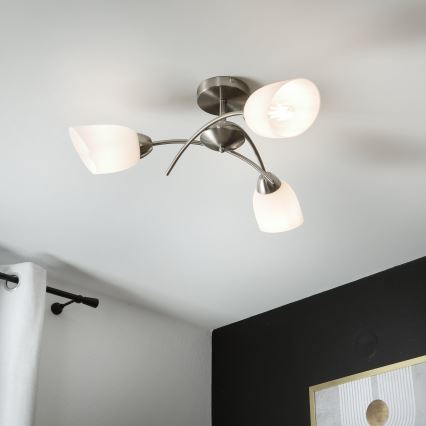 Aufbauleuchte DONNA 3xE27/60W/230V Nickel