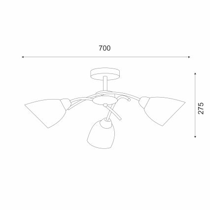 Aufbauleuchte DONNA 3xE27/60W/230V Patina