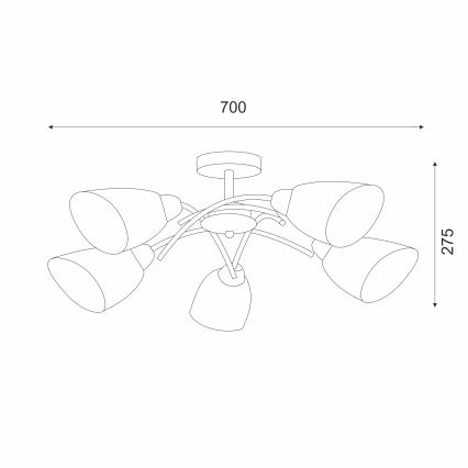 Aufbauleuchte DONNA 5xE27/60W/230V Patina