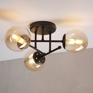 Aufbauleuchte MALENA 3xE14/5W/230V braun/rauchbeige