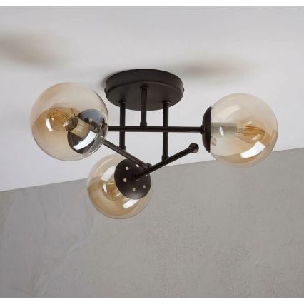 Aufbauleuchte MALENA 3xE14/5W/230V braun/rauchbeige