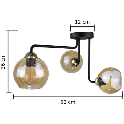 Aufbauleuchte MONDE GOLD 3xE27/60W/230V