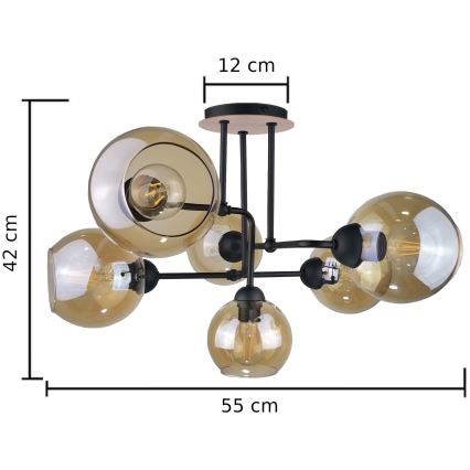 Aufbauleuchte MONDE WOOD 6xE27/60W/230V