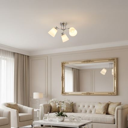 Aufbauleuchte PAFOS 3xE27/15W/230V, glänzender Chrom