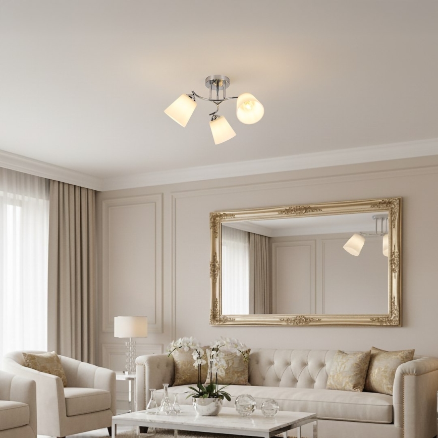 Aufbauleuchte PAFOS 3xE27/15W/230V, glänzender Chrom