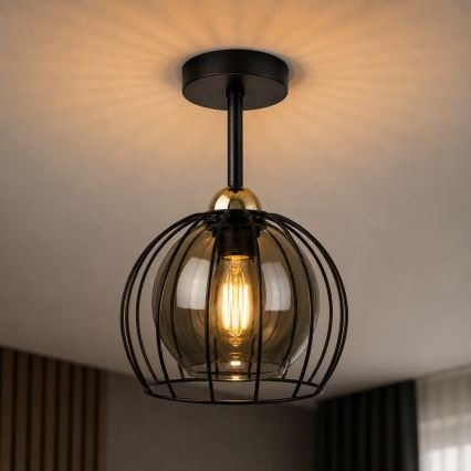 Aufbauleuchte SOLO BLACK 1xE27/60W/230V schwarz/golden